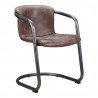 Moe's Home Collection Freeman Dining Chair in Grazed Brown Leather - Set of Two - Front Side Angle