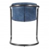 Moe's Home Collection Freeman Dining Chair in Kaiso Blue Leather - Set of Two - Back Angle