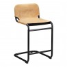 Moe's Home Collection Baker Counter Stool in Sunbaked Tan Leather - Set of Two - Front Side Angle