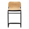 Moe's Home Collection Baker Counter Stool in Sunbaked Tan Leather - Set of Two - Front Angle