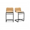 Moe's Home Collection Baker Counter Stool in Sunbaked Tan Leather - Set of Two - Set in Angle
