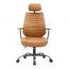 Moe's Home Collection Executive Office Chair - Cigare Tan Leather - Front Angle - Moe's Home Collection Executive Office Chair - Cigare Tan Leather - Front Angle