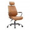 Moe's Home Collection Executive Office Chair - Cigare Tan Leather - Front Side Angle