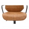 Moe's Home Collection Executive Office Chair - Cigare Tan Leather - Seat Closeup  Angle