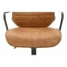 Moe's Home Collection Executive Office Chair - Cigare Tan Leather - Seat Closeup  Angle - Moe's Home Collection Executive Office Chair - Cigare Tan Leather - Seat Closeup  Angle