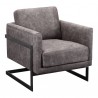 Moe's Home Collection Luxe Club Chair - Grey Velvet - Perspective