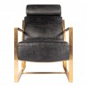 Moe's Home Collection Paradiso Chair - Onyx Black Leather - Front Angle