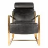 Moe's Home Collection Paradiso Chair - Onyx Black Leather - Front Angle - Moe's Home Collection Paradiso Chair - Onyx Black Leather - Front Angle
