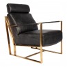 Moe's Home Collection Paradiso Chair - Onyx Black Leather - Front Side Angle