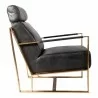 Moe's Home Collection Paradiso Chair - Onyx Black Leather - Side Angle - Moe's Home Collection Paradiso Chair - Onyx Black Leather - Side Angle