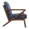 Moe's Home Collection Drexel Arm Chair in Kaiso Blue Leather - Side Angle