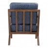 Moe's Home Collection Drexel Arm Chair in Kaiso Blue Leather - Back Angle