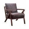 Moe's Home Collection Drexel Arm Chair in Nimbus Black Leather - Front Side Angle