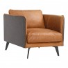 Moe's Home Collection Messina Arm Chair - Cigare Tan Leather - Front Side Angle