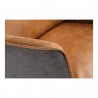 Moe's Home Collection Messina Arm Chair - Cigare Tan Leather - Seat Closeup Angle
