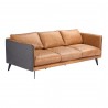 Moe's Home Collection Messina Leather Sofa - Cigare Tan - Front Side Angle