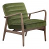 Moe's Home Collection Anderson Armchair in Dark Ivy Velvet - Front Side Angle