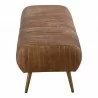 Moe's Home Collection Endora Bench Open Road - Brown Leather - Side Angle - Moe's Home Collection Endora Bench Open Road - Brown Leather - Side Angle