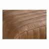 Moe's Home Collection Endora Bench Open Road - Brown Leather - Seat Edge Close-Up - Moe's Home Collection Endora Bench Open Road - Brown Leather - Seat Edge Close-Up