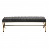 Moe's Home Collection Teatro Bench Onyx Black Leather - Front Angle