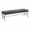 Moe's Home Collection Teatro Bench Onyx Black Leather - Front Side Angle