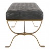 Moe's Home Collection Teatro Bench Onyx Black Leather - Side Angle