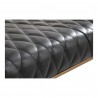 Moe's Home Collection Teatro Bench Onyx Black Leather - Seat Closeup Angle