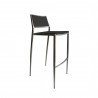 Bellini Modern Living Barstool in Black Regenerated Leather - Front Side Angle