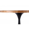 Crawford and Burke Gideon 36" Round Reclaimed Wood and Metal Pedestal Coffee Table, Closeup View