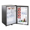 Blaze Grills 20-Inch Outdoor Compact Refrigerator - Angled and Open with Contents