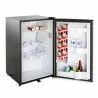 Blaze Grills 20-Inch Outdoor Compact Refrigerator - Angled and Open with Contents - Blaze Grills 20-Inch Outdoor Compact Refrigerator - Angled and Open with Contents