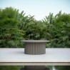 Azzurro Living Palma 40" Coffee Table White With Matte Charcoal Aluminum Frame And Matte Charcoal Aluminum - Lifestyle
