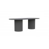 Azzurro Living Palma 96" Dining Table Charcoal With Matte Charcoal Aluminum Frame And Top - Side Angled