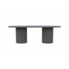 Azzurro Living Palma 96" Dining Table Charcoal With Matte Charcoal Aluminum Frame And Top - Front