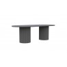 Azzurro Living Palma 96" Dining Table Charcoal With Matte Charcoal Aluminum Frame And Top - Angled