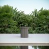 Azzurro Living Palma Side Table White With Matte Charcoal Aluminum And Charcoal Aluminum - Lifestyle