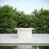 Azzurro Living Palma 40" Coffee Table White With Matte White Aluminum Frame And Matte White Aluminum - Lifestyle