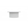 Azzurro Living Palma 40" Coffee Table White With Matte White Aluminum Frame And Matte White Aluminum - Front with White BG