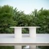 Azzurro Living Palma 96" Dining Table White With Matte White Aluminum Frame And Top - Lifestyle