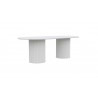 Azzurro Living Palma 96" Dining Table White With Matte White Aluminum Frame And Top - Angled