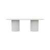 Azzurro Living Palma 96" Dining Table White With Matte White Aluminum Frame And Top - Front