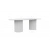 Azzurro Living Palma 96" Dining Table White With Matte White Aluminum Frame And Top - Top Angled