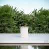 Azzurro Living Palma Side Table White With Matte White Aluminum And White Aluminum - Lifestyle