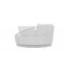 Azzurro Palma Day Bed With Matte White Aluminum Frame And White Mist All-Weather Texteline Rope - Back Angled