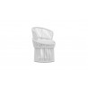 Azzurro Palma Swivel Dining Chair With Matte White luminum Frame And White Mist All-Weather Texteline Rope - Angled