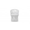 Azzurro Palma Swivel Dining Chair With Matte White luminum Frame And White Mist All-Weather Texteline Rope - Front