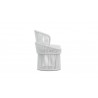 Azzurro Palma Swivel Dining Chair With Matte White luminum Frame And White Mist All-Weather Texteline Rope - Side