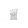 Azzurro Palma Swivel Dining Chair With Matte White luminum Frame And White Mist All-Weather Texteline Rope - Back Angle