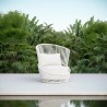 Azzurro Palma Swivel Club Chair In Matte White Aluminum Frame And White Mist All-Weather Texteline Rope - Lifestyle
