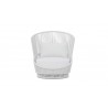 Azzurro Palma Swivel Club Chair In Matte White Aluminum Frame And White Mist All-Weather Texteline Rope - Front